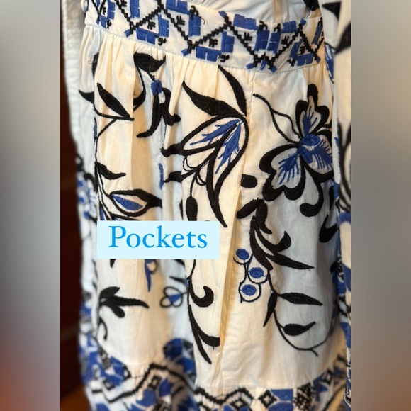 Anthropologie embroidered v-neck dress - Picture 6 of 9